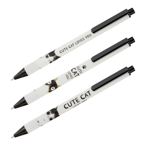 Ручка шариковая автоматическая Meshu Cute Cats, корпус ассорти, стержень синий Ручка шариковая автоматическая Meshu Cute Cats, корпус ассорти, стержень синий