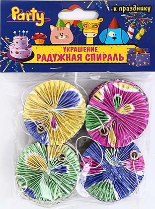 Украшение «Радужная спираль», 4 шт., ассорти Украшение «Радужная спираль», 4 шт., ассорти