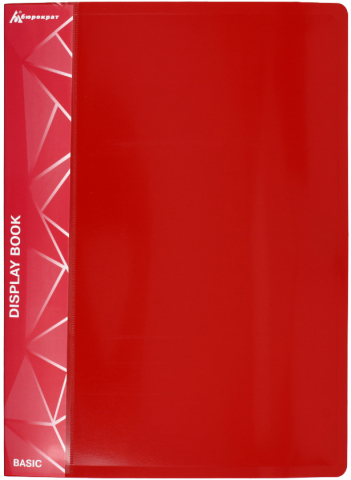 Папка пластиковая на 30 файлов «Бюрократ», толщина пластика 0,65 мм, красная