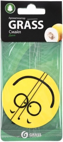 Ароматизатор картонный Grass, «Дыня», смайл 
