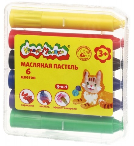 Пастель масляная детская «Каляка-Маляка», 6 цветов
