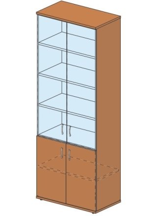 Шкаф офисный «Рондо», 804*450*2155 мм, без замка со стеклом, груша