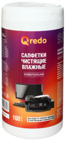 Салфетки чистящие универсальные Qredo, 100 шт., в тубе