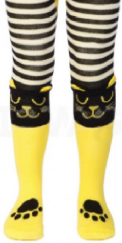 Колготки детские Tip-Top, размер 104-110, черные с желтым