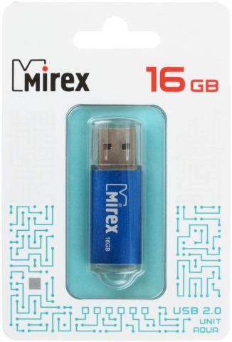 Флэш-накопитель Mirex Unit, 16Gb, корпус синий