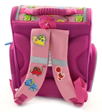 Ранец для средних классов My Dino, 280*360*150 мм, розовый+фиолетовый