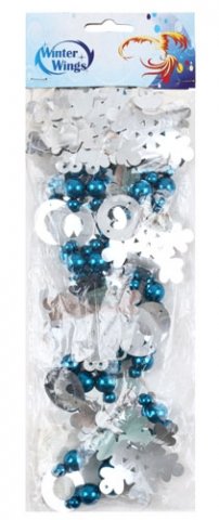 Украшение елочное «Снежинки», длина 2,7 м, пластик, синие с серебром
