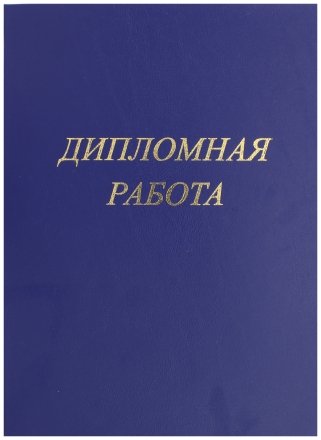 Папка для дипломных работ, бумажный блок - 100 л., обложка синяя