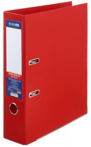 Папка-регистратор Lux Economix с двусторонним ПВХ-покрытием, корешок 70 мм, красный
