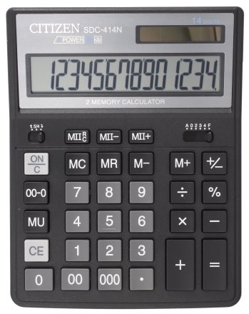 Калькулятор 14-разрядный Citizen SDC-414N, черный