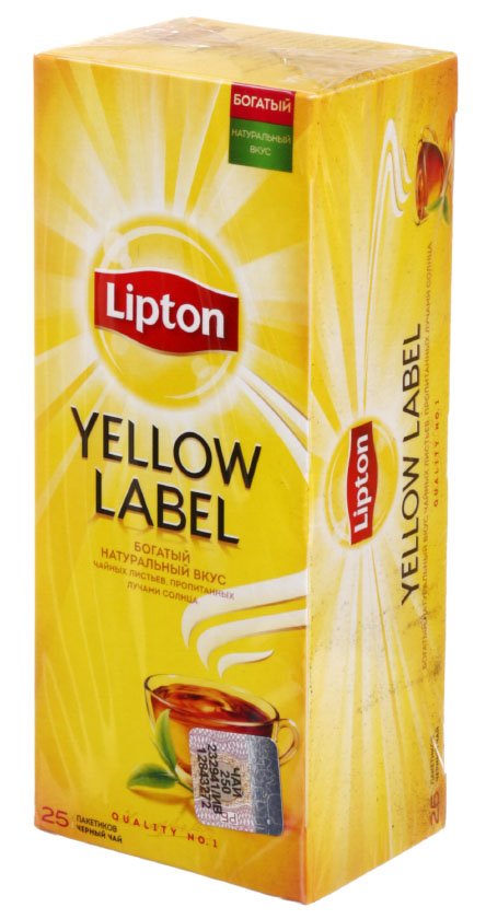 Чай Lipton Yellow Label Tea , 50 г, 25 пакетиков, черный чай