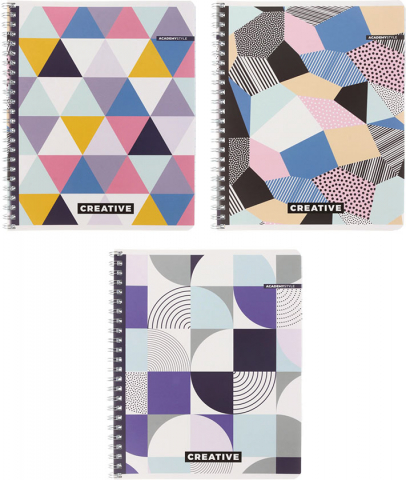 Тетрадь общая А5, 80 л. на гребне «Цветная мозаика», 165*202 мм, линия, ассорти