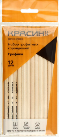 Набор карандашей чернографитных «Графика. Красин», 12 шт. Набор карандашей чернографитных «Графика. Красин», 12 шт.