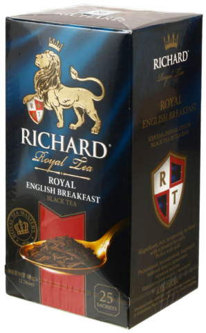 Чай Richard ароматизированный пакетированный, 50 г, 25 пакетиков, Royal English Breakfast, черный чай