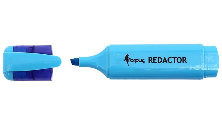 Маркер-текстовыделитель Redactor голубой