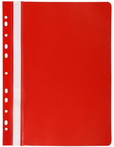 Папка-скоросшиватель пластиковая А4 Panta Plast, толщина верхнего листа - 130 мкм; нижнего - 180 мкм, красная