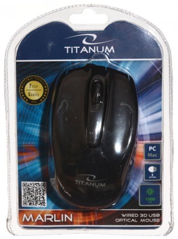 Мышь компьютерная Titanum Marlin TM110K , USB, проводная, черная