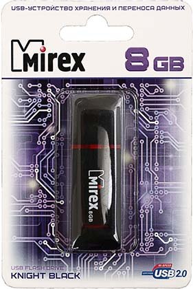 Флэш-накопитель Mirex Knight, 8Gb, USB 2.0, корпус черный