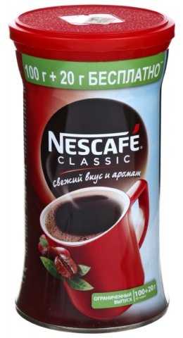 Кофе растворимый Nescafe Classic, 120 г, в жестяной банке