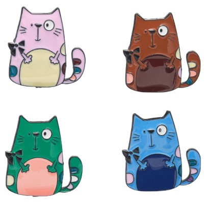 Брошь мультяшная «Кот», 2,5 см, ассорти