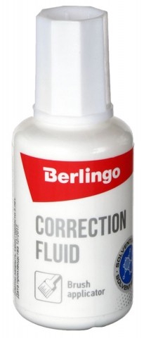 Корректирующая жидкость Berlingo, 20 мл, на спиртовой основе, с кисточкой