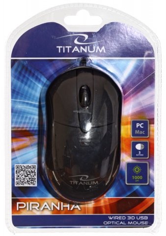 Мышь компьютерная Titanum Piranha TM107K , USB, проводная, черная