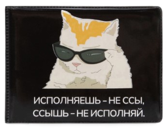 Обложка для студенческого билета Sima-Land, 110*80 мм, «Кот исполнитель», черная