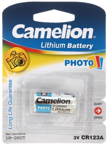 Батарейка литиевая дисковая Camelion Lithium , CR123A, 3V, Photo 