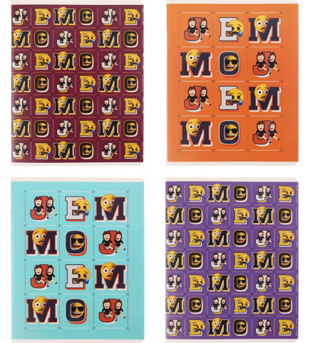 Тетрадь общая А5, 48 л. на скобе Emoji, 163*203 мм, клетка, ассорти Тетрадь общая А5, 48 л. на скобе Emoji, 163*203 мм, клетка, ассорти