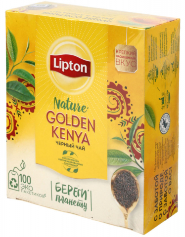 Чай Lipton Golden Kenya, 200 г, 100 пакетиков, черный чай Чай Lipton Golden Kenya, 200 г, 100 пакетиков, черный чай