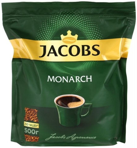 Кофе растворимый Jacobs Monarch, 500 г, в пакете Кофе растворимый Jacobs Monarch, 500 г, в пакете