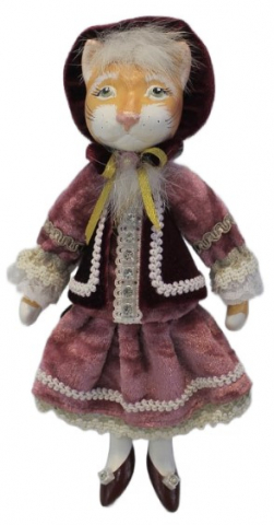 Сувенир текстильный «Кукла-кошка» (Илларионова Е.И.), текстиль 7*12*23 см