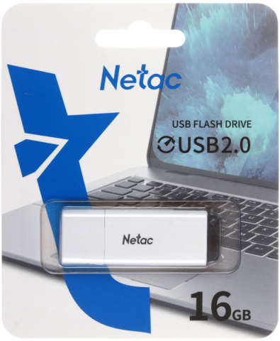 Флеш-накопитель Netac U185 (2.0), 16 Gb, корпус белый