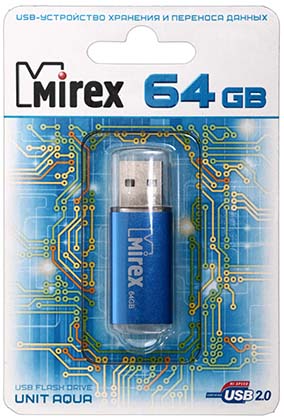 Флэш-накопитель Mirex Unit, 64Gb, корпус синий