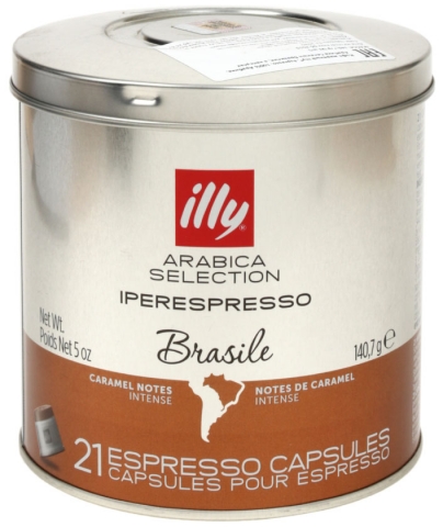 Кофе натуральный молотый Illy Iperespresso в капсулах, 21 капсула, Arabika Selection Brasile, средней обжарки