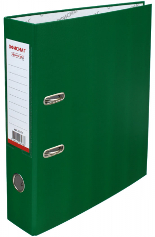 Папка-регистратор «Офисмаг» с односторонним ПВХ-покрытием, корешок 70 мм, зеленый Папка-регистратор «Офисмаг» с односторонним ПВХ-покрытием, корешок 70 мм, зеленый