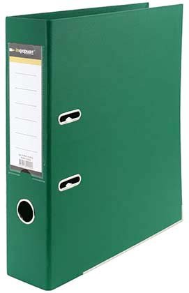 Папка-регистратор inФормат с двусторонним ПВХ-покрытием, корешок 75 мм, зеленый