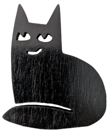 Магнит деревянный «Котик» (Марданов А.А.) 6×5 см, черный