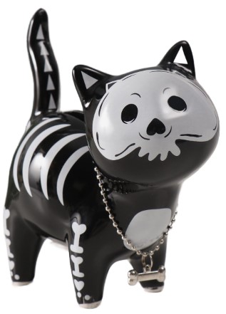 Копилка керамическая Sima-Land, 12,4*6,6*13,8 см, «Котик-скелет» (с заглушкой на дне)