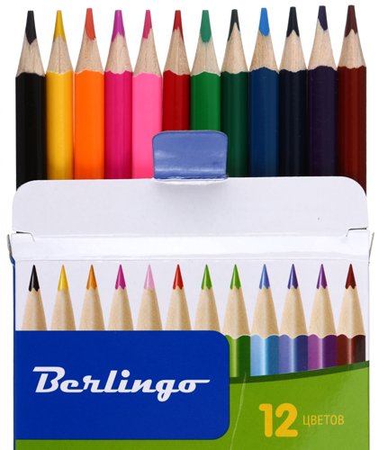 Карандаши цветные Berlingo «Жил-был кот», 12 цветов, длина 175 мм, ассорти