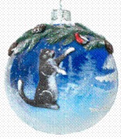 Игрушка елочная «Кот с подарками», диаметр 100 мм