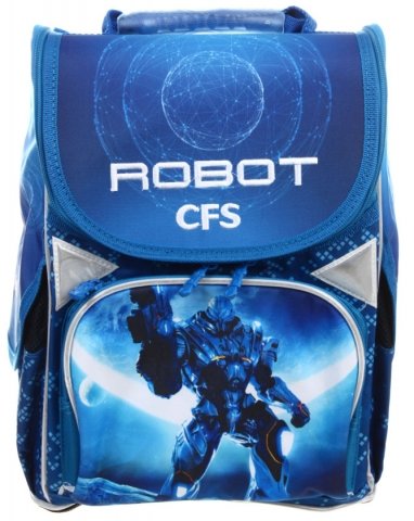 Рюкзак школьный каркасный Robot Space, 340*260*130 мм, синий