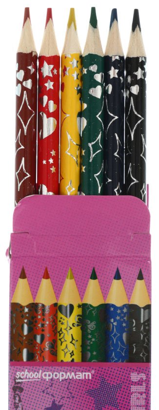 Карандаши цветные «Городские модницы», 6 цветов, длина 175 мм
