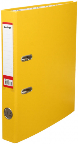 Папка-регистратор Berlingo Standart с односторонним бумвиниловым покрытием, корешок 50 мм, желтый