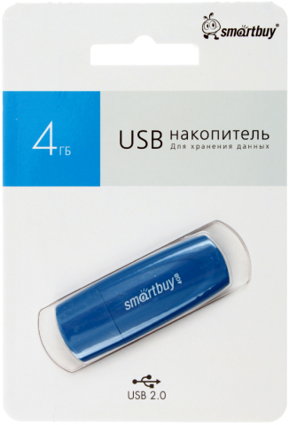 Флеш-накопитель SmartBuy Scout (2.0), 4 Gb, корпус синий Флеш-накопитель SmartBuy Scout (2.0), 4 Gb, корпус синий
