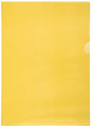 Папка-уголок пластиковая Basic А4, толщина пластика 0,10 мм, прозрачная желтая