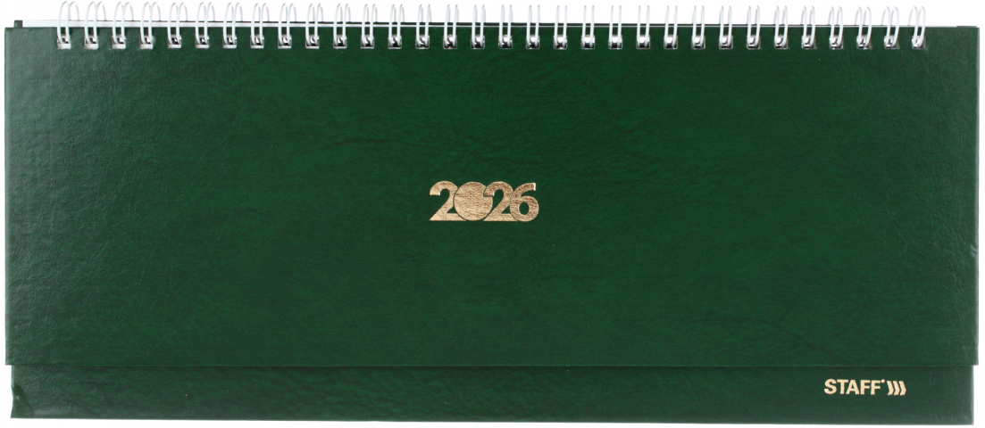 Планинг датированный на гребне на 2026 год Staff 300×130 мм, 64 л., зеленый