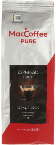 Кофе натуральный молотый MacCoffee Pure Espresso Forte, 250 г, среднеобжаренный
