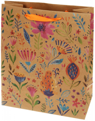 Пакет подарочный крафт Meshu, 26*32*12 см, Bright flowers Пакет подарочный крафт Meshu, 26*32*12 см, Bright flowers