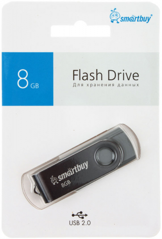 Флеш-накопитель SmartBuy Twist (2.0), 8 Gb, корпус черный